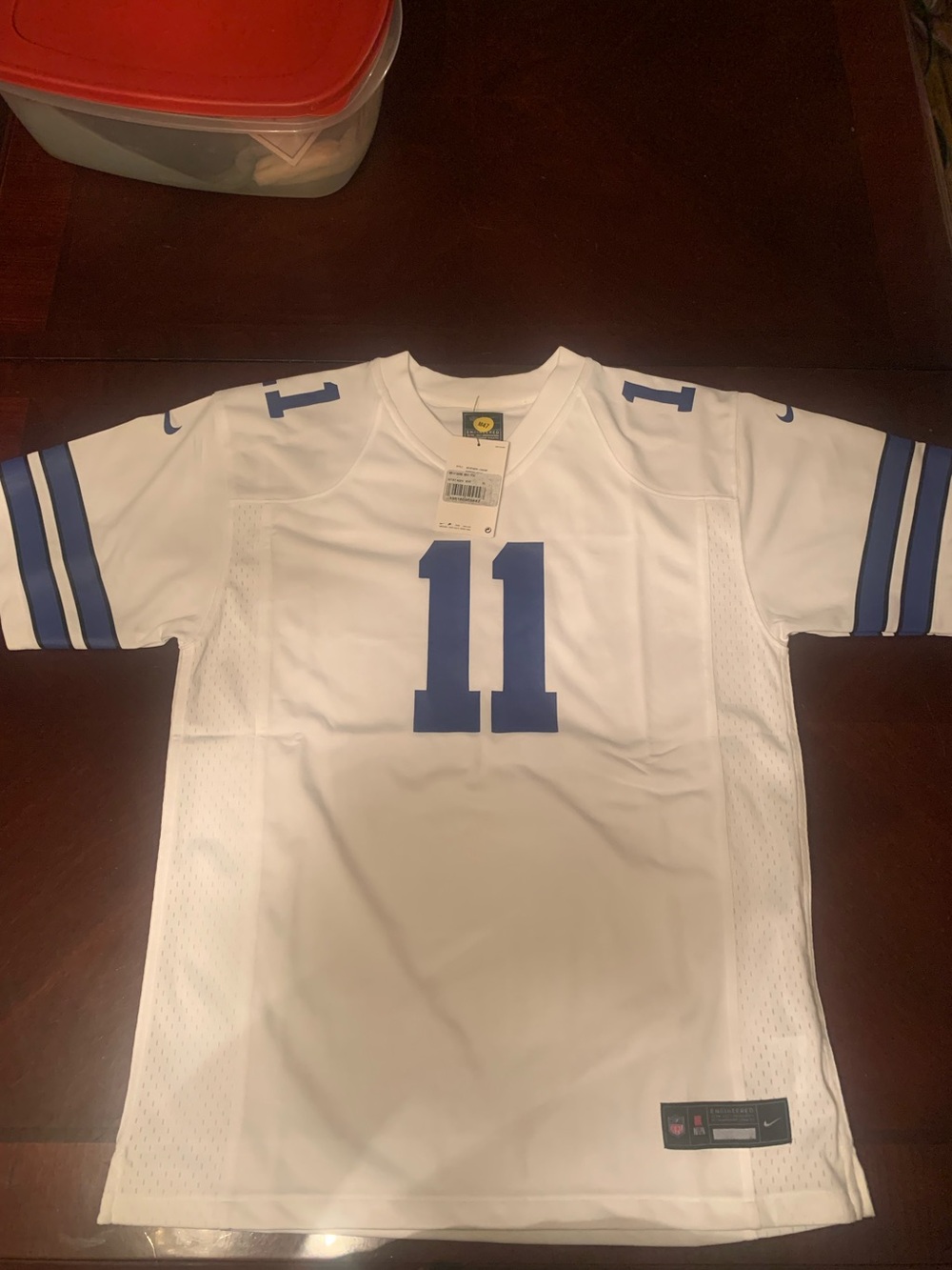 Nike White Micah Parsons Football Jersey with Blue Number 11